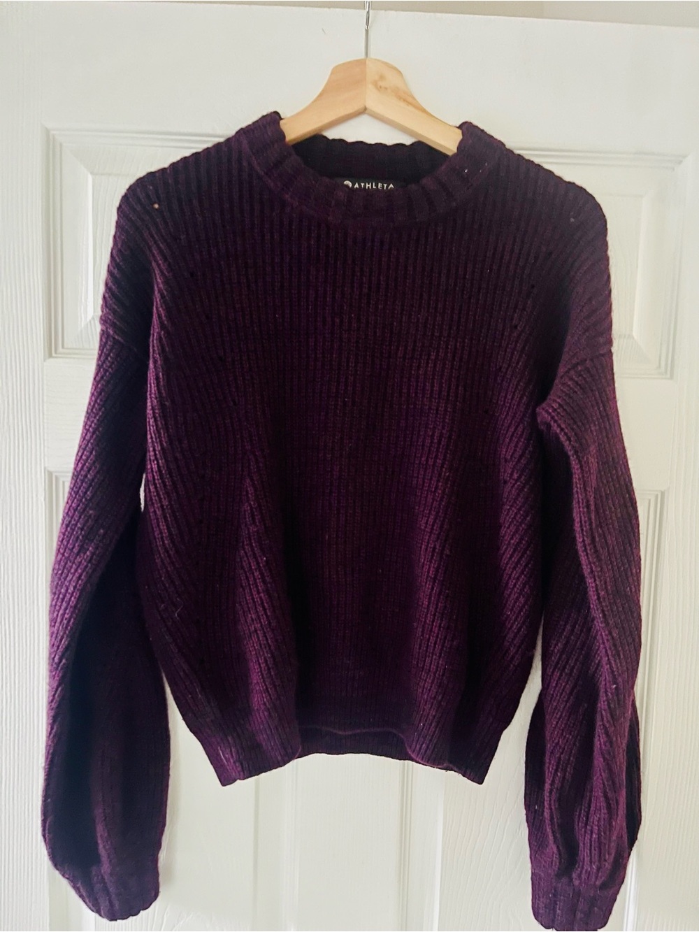 Athleta Deep Plum Oversized Crew Sweater
